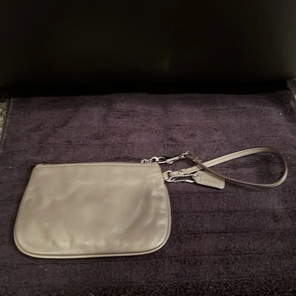 Coach Leather Metallic Bronze Small Wristlet F47218